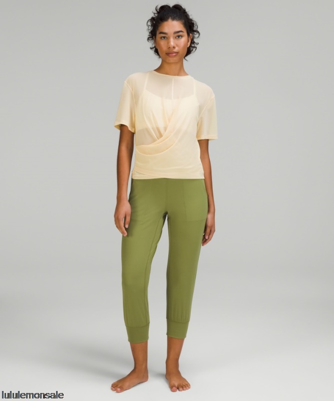 Lululemon Damen DELULU302 | Prosecco Leichtes Wendbares Yoga T-shirt Aus Mesh